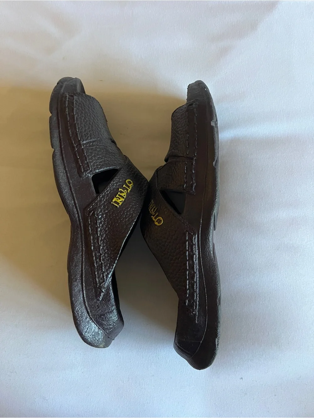 OTANI 505 Dark Brown Textured Slide Sandals Size M Made In Thailand Open Toe